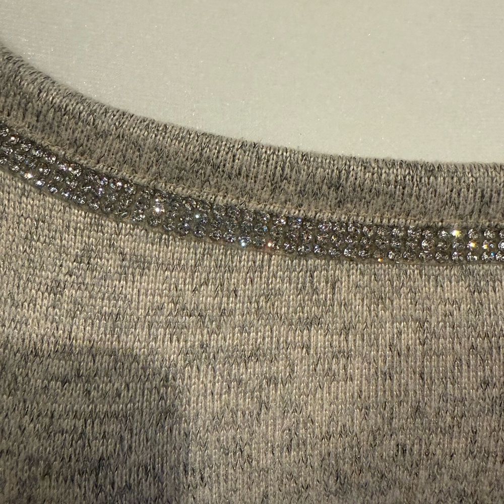 *GENTLY WORN* 89th & Madison Size 3X Cream Rhinestone Scoopneck Pullover Blouse - Picture 5 of 7